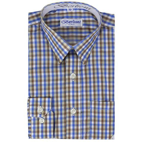 Plaids and Checks Long Sleeves Boy's Button-Down Dress Shirts ON SALE 